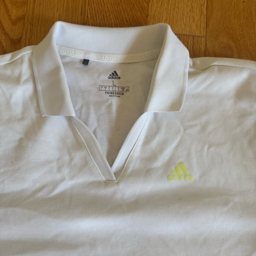 adidas White Golf Polo Shirt - Picture 5 of 6